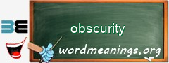 WordMeaning blackboard for obscurity